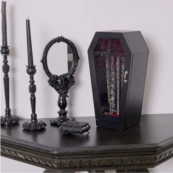widow Jewelry - Gothic Black Coffin Jewelry Box